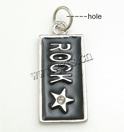 Pendentif Message en alliage de zinc, rectangle, Placage, émail, plus de couleurs à choisir, 31x14x2mm, Trou:Environ 6mm, Vendu par PC