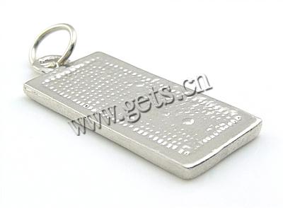 Pendentif Message en alliage de zinc, rectangle, Placage, émail, plus de couleurs à choisir, 31x14x2mm, Trou:Environ 6mm, Vendu par PC