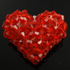 Colgantes de cristal tejido manual, Corazón, hecho a mano, Kumihimo & hecho a mano & facetas, 36x30x19mm, agujero:aproximado 6mm, Vendido por UD