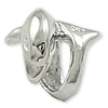 Sterling Silver European Beads, 925 Sterling Silver, Dolphin, plated, without troll Approx 5mm 