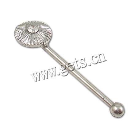 Brass Piercing Barbell, plated, with rhinestone, more colors for choice, 11x60x6.5mm, Sold By PC
