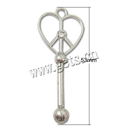 Brass Key Pendants, plated, more colors for choice, 21x51x5mm, Hole:Approx 3.5mm, Sold By PC