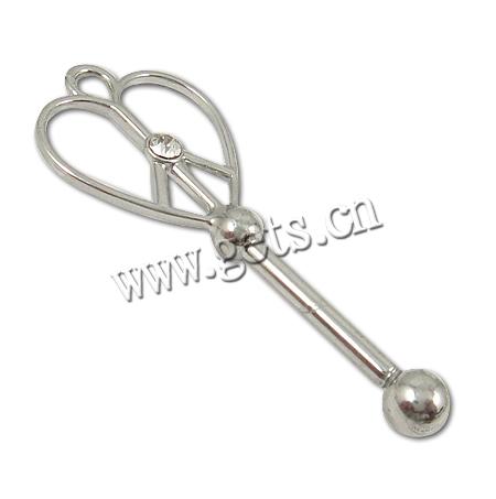 Brass Key Pendants, plated, more colors for choice, 21x51x5mm, Hole:Approx 3.5mm, Sold By PC