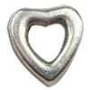 Rhinestone Emaille Armband Charm, Zinklegierung, Herz, plattiert, glatt, keine, frei von Nickel, Blei & Kadmium, 7x8x5mm, Bohrung:ca. 4.5mm, ca. 1250PCs/kg, verkauft von kg
