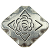 Zinc Alloy Flat Beads, Rhombus, plated, textured nickel, lead & cadmium free Approx 1mm, Approx 