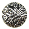 Zinc Alloy Flat Beads, Flat Round, plated, textured nickel, lead & cadmium free Approx 1mm, Approx 