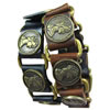 Cowhide Bracelets, Zinc Alloy, with Cowhide, plated, mixed, nickel, lead & cadmium free .5~8.5 Inch 