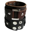 Cowhide Bracelets, Zinc Alloy, with Cowhide, plated, mixed colors, nickel, lead & cadmium free Approx 9 Inch 