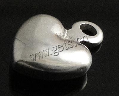 Кулон тег из нержавеющей стали, Нержавеющая сталь 304, Сердце, оригинальный цвет, 7x5.5x2.2mm, отверстие:Приблизительно 1mm, продается PC