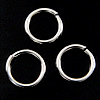 Corte de sierra salto anillo cerrado de plata de ley, plata de ley 925, Donut, chapado, más colores para la opción, 6x6x0.7mm, Vendido por UD