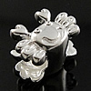 Sterling Silver European Beads, 925 Sterling Silver, Crab, plated, without troll Approx 4mm 