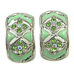 Enamel Zinc Alloy Stud Earring, stainless steel post pin, plated, with rhinestone 
