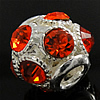 Rhinestone Zinc Alloy European Beads, Drum, plated, Customized & without troll & with rhinestone cadmium free Approx 6mm 