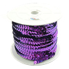 Nylon Ribbon, Plastic Sequin, purple, 6mm Yard 