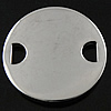 Stainless Steel Charm Connector, Flat Round, Customized & 1/1 loop, original color Approx 