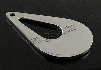Encantos de etiqueta de acero inoxidable, Gota, Modificado para requisitos particulares, color original, 30x18x1.3mm, agujero:aproximado 2mm, Vendido por UD