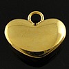 Tag en acier inoxydable, coeur, Placage de couleur d'or, Personnalisé Environ 1.5mm, Vendu par PC