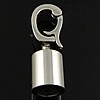 Stainless Steel Fold over Clasp, Oval, with end cap, original color 
