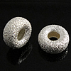 Sterling Silber Sternenstaub Perlen, 925 Sterling Silber, Rondell, plattiert, Falten, keine, 2.5x5.2mm, Bohrung:ca. 2.2mm, verkauft von PC