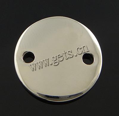 Conector encanto de acero inoxidable, Redondo aplanado, Modificado para requisitos particulares & 1/1 aro, color original, 18x18x2mm, agujero:aproximado 2.5mm, Vendido por UD
