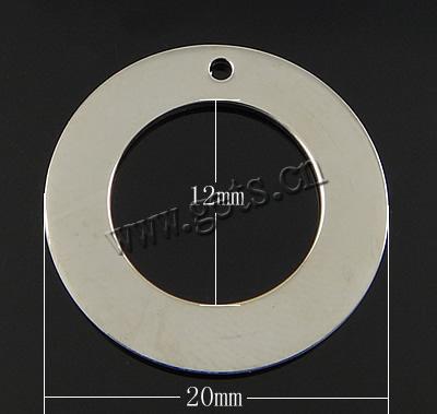 Encantos de etiqueta de acero inoxidable, Donut, Modificado para requisitos particulares, color original, 20x20x1mm, 12mm, agujero:aproximado 1mm, Vendido por UD