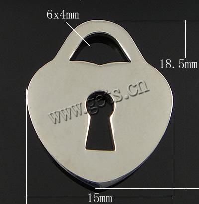 Stainless Steel Tag Charm, Heart, Customized, original color, 18.5x15x1.5mm, Hole:Approx 6x4mm, Sold By PC