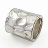 Zinc Alloy Tube Beads, plated, hammered & large hole nickel, lead & cadmium free Approx 10mm 