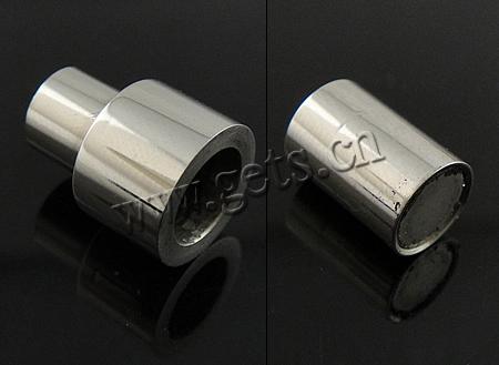 Round Stainless Steel Magnetic Clasp, Tube, Customized, original color, 20.5x11mm, Sold By PC
