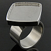 Stainless Steel Finger Ring Setting, Rhombus, original color Inner Approx US Ring 