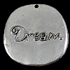 Zinc Alloy Message Pendants, Nuggets, word dream, plated, with letter pattern Approx 1mm 