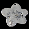 Zinc Alloy Flower Pendants, word angel, plated, 5 petal & with letter pattern nickel, lead & cadmium free Approx 1.5mm 