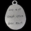 Zinc Alloy Message Pendants, Oval, plated Approx 4mm 