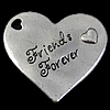 Zinc Alloy Heart Pendants, word friends forever, plated, with letter pattern nickel, lead & cadmium free Approx 4mm 