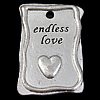 Zinc Alloy Message Pendants, Rectangle, plated Approx 3mm 