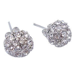 Zinc Alloy Rhinestone Stud Earring, stainless steel post pin, Round, with Mideast rhinestone, more colors for choice, nickel, lead & cadmium free, 21x10mm, Sold By Pair