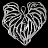 Zinc Alloy Heart Pendants, plated nickel, lead & cadmium free Approx 