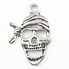 Zinc Alloy Skull Pendants, plated nickel, lead & cadmium free Approx 3mm 