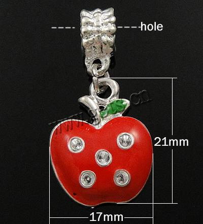 European Christmas Pendant, Zinc Alloy, Apple, plated, enamel, more colors for choice, 21x17x4mm, Hole:Approx 5mm, Sold By PC