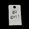 Zinc Alloy Tag Charm, plated Approx 3mm 