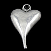 Zinc Alloy Heart Pendants, plated nickel, lead & cadmium free Approx 4mm 