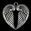 Zinc Alloy Heart Pendants, plated nickel, lead & cadmium free Approx 6mm 