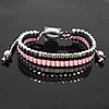 Bracelets d'amitié, Nylon, avec laiton, Placage de couleur platine, fait à la main & réglable .5 pouce, Vendu par brin