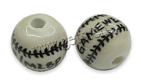 Aufkleber Porzellan Perlen, rund, verschiedene Größen vorhanden & mit Brief Muster, Bohrung:ca. 3mm, verkauft von PC