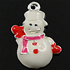 Zinc Alloy Christmas Pendants, with enamel, Snowman, plated, enamel Approx 1mm 