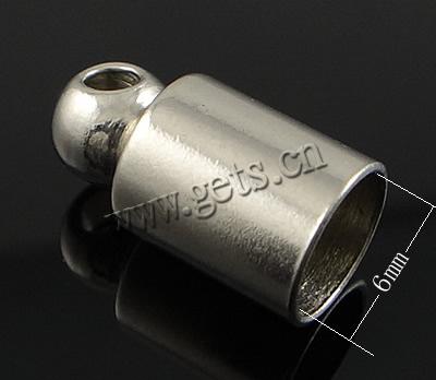 Embouts en acier inoxydable, tube, Personnalisé, 13.5x7mm, Trou:Environ 6mm, 1000PC/sac, Vendu par sac