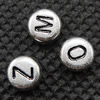 Acrylic Alphabet Beads, Flat Round, silver color plated & double-sided Approx 0.5mm, Approx 