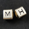 Acrylic Alphabet Beads, Cube & four-sided, golden Approx 4mm, Approx 