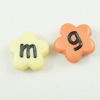 Acrylic Alphabet Beads, Flower & double-sided, mixed colors, 12mm Approx 1mm, Approx 