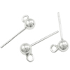 Sterling Silver Earring Stud Component, 925 Sterling Silver, plated 4mm Approx 1.5mm 