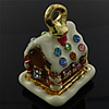 Zinc Alloy Christmas Pendants, with enamel, House, plated, Customized & enamel Approx 2.5mm 